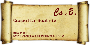 Csepella Beatrix névjegykártya